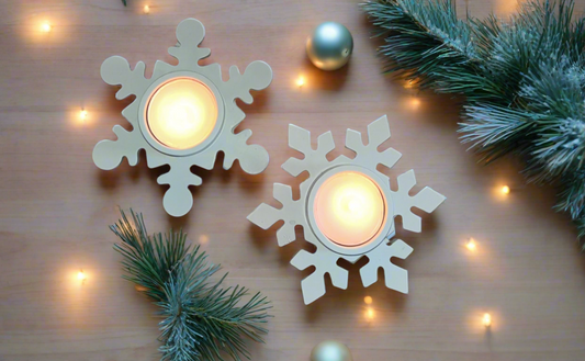 Snowflake Tea light Holders (Set Of Two)