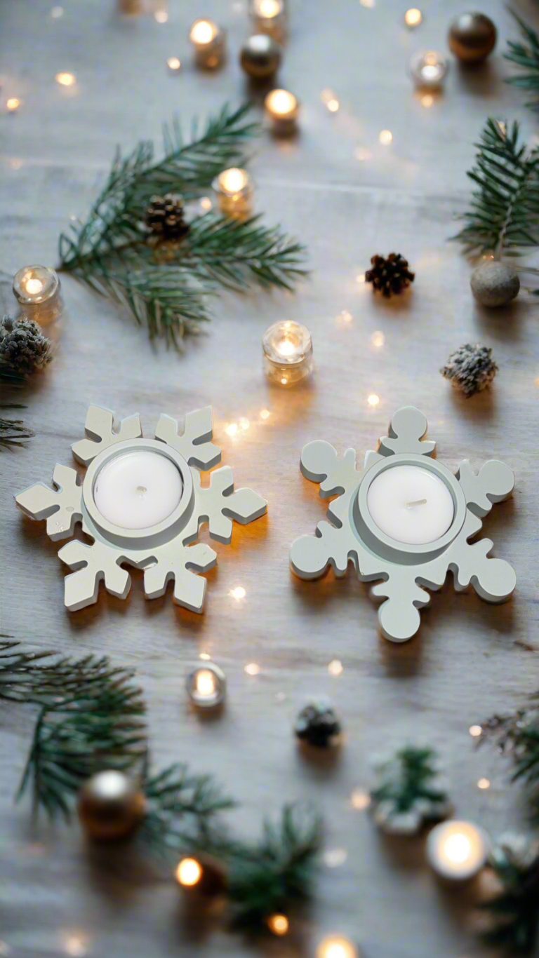 Snowflake Tea light Holders (Set Of Two)